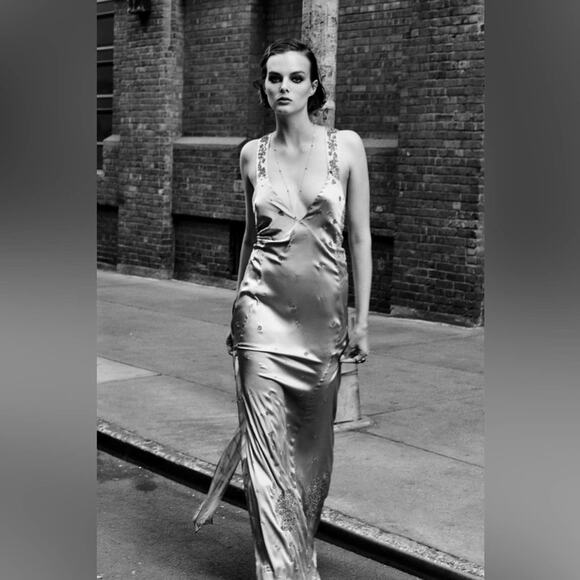 Zara Women’s Satin Dress with Embroidery Limited Edition Size M NWT - Picture 5 of 16